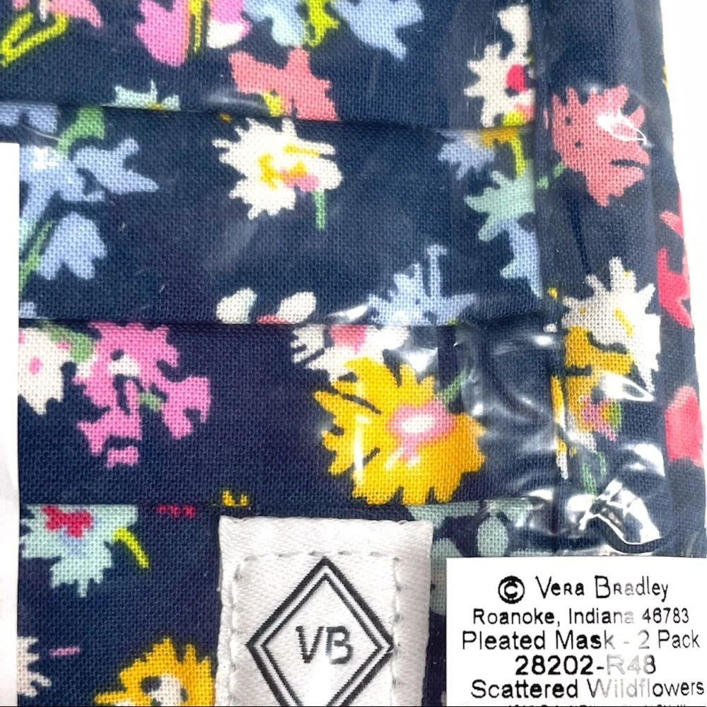 Vera Bradley 2 Scattered Wildflowers Face Mask